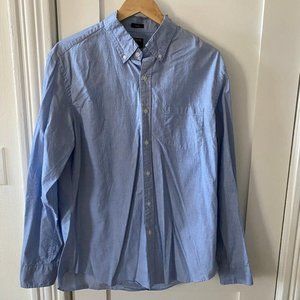 J.Crew Flex Washed Slim Blue Long Sleeve Button Down Shirt Size Large